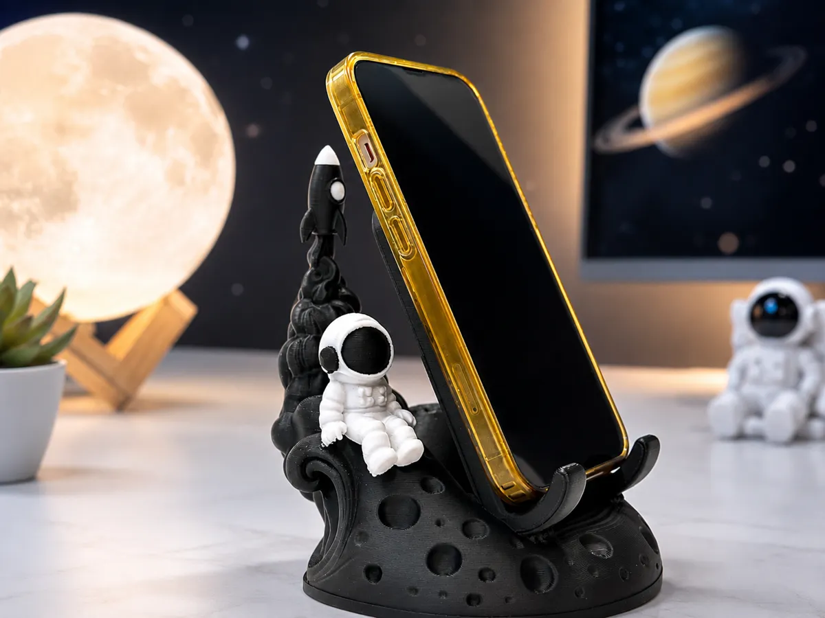 Astronaut Rocket Moon Phone Stand