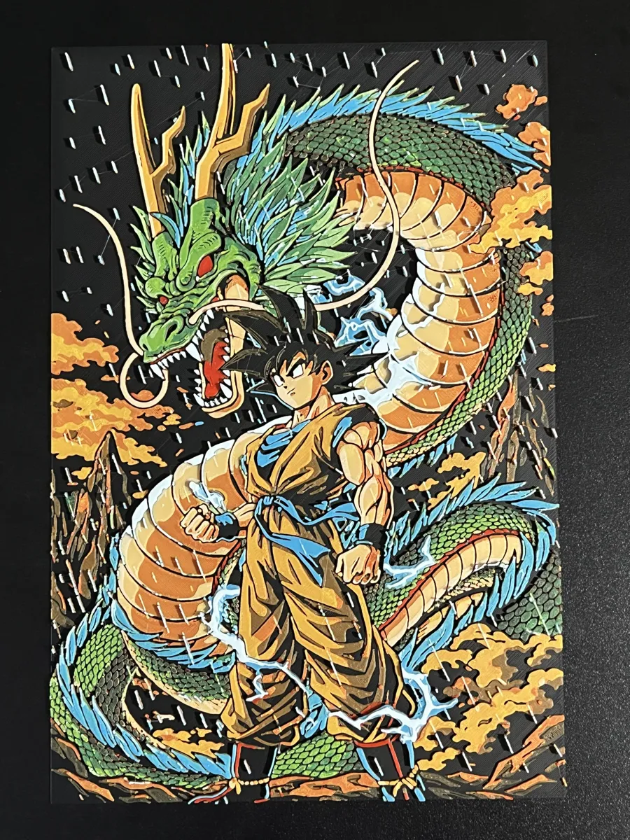 Goku and Shenlong DragonBall Hueforge, photo 3 of 3 - Goku and Shenlong DragonBall Hueforge Home Decor Items