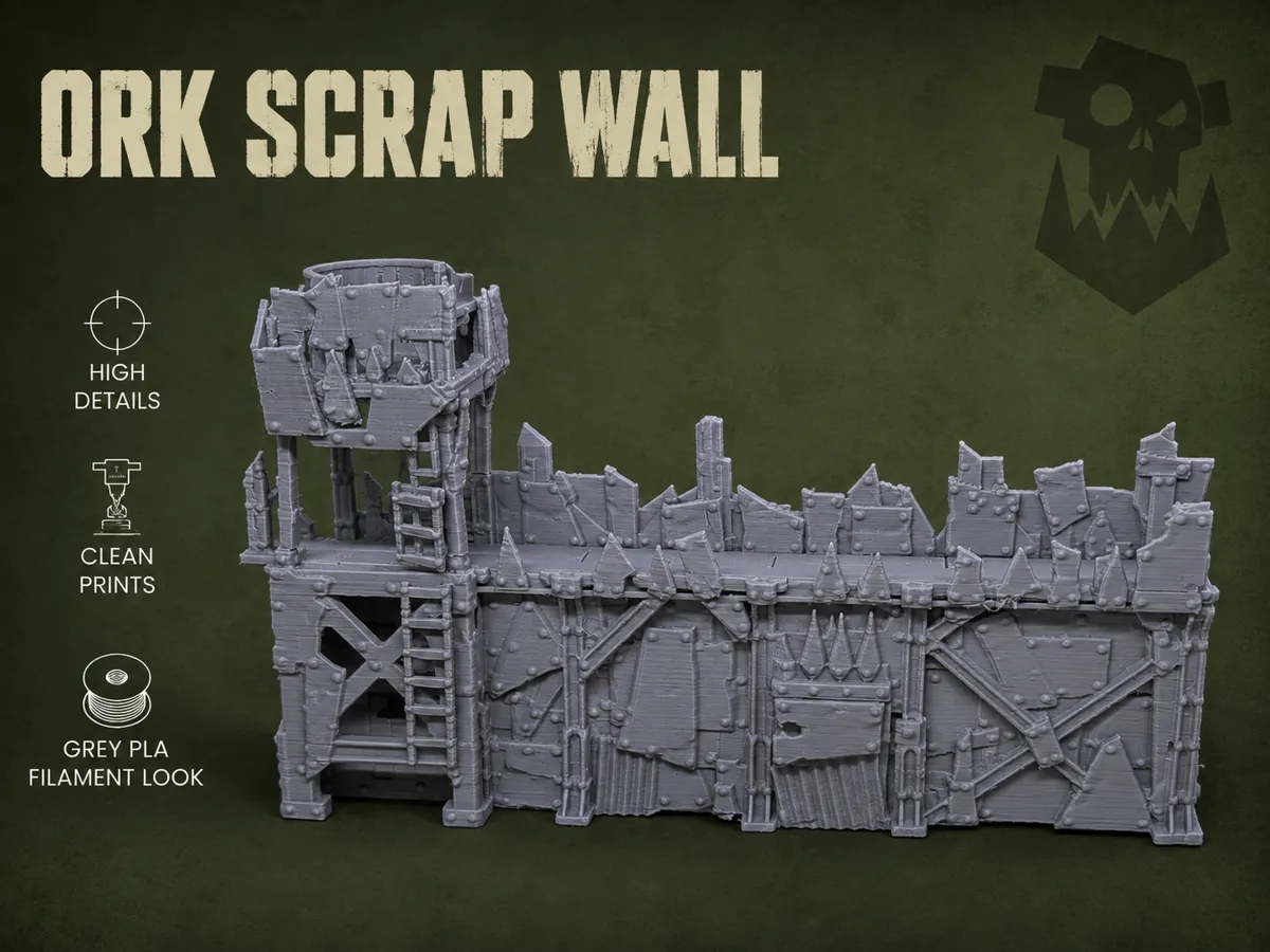 Ork Scrap Barricade - Tabletop Terrain - Sci-fi Terrain, in stock in India