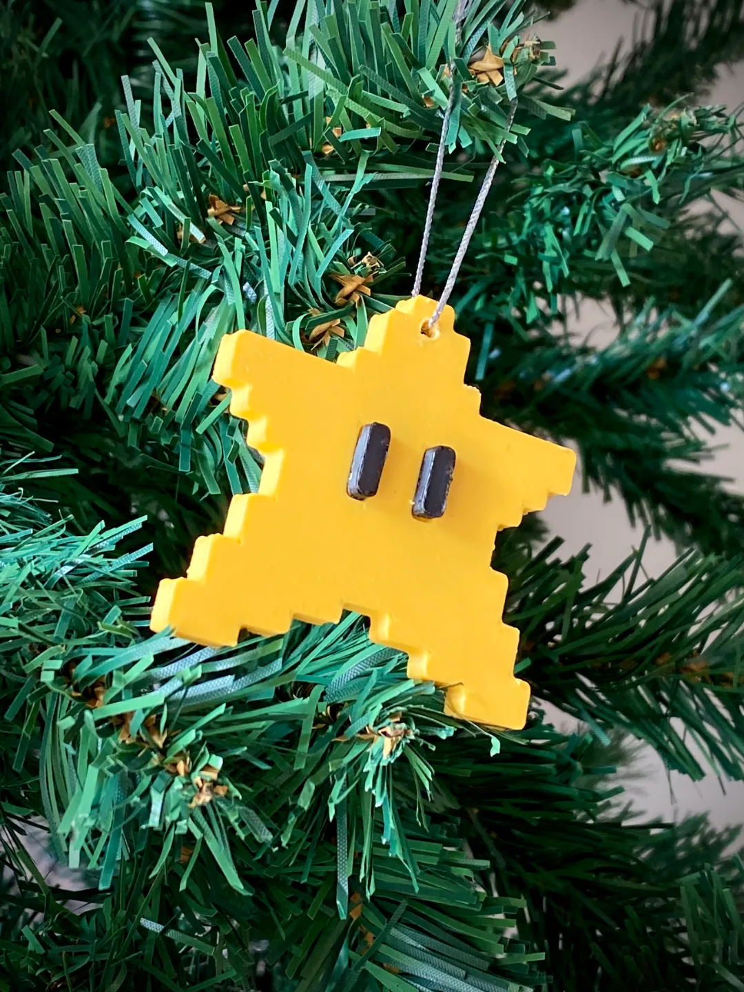 Retro 8-Bit Christmas Tree Star Charm, photo 2 of 3 - Retro 8-Bit Christmas Tree Star Charm Household