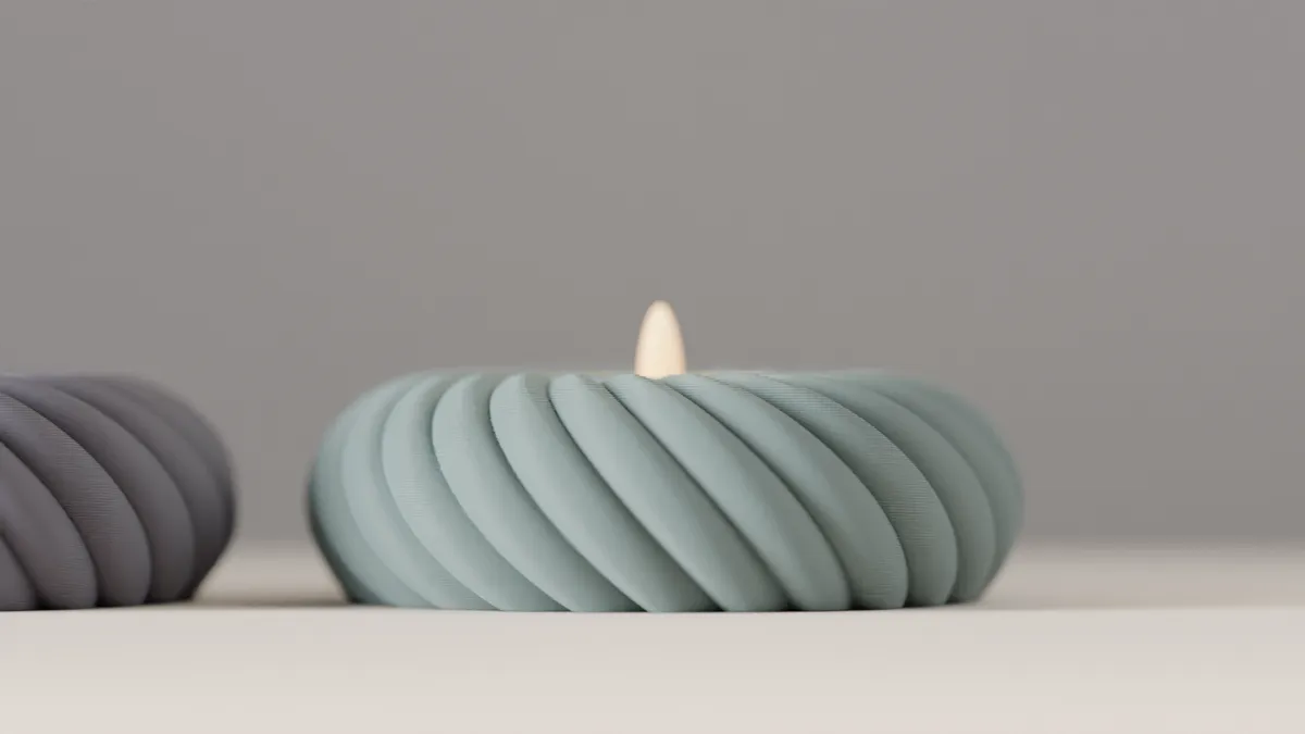 led candle holder. Coiled rope Tealight stand., photo 3 of 4 - led candle holder. Coiled rope Tealight stand. Household