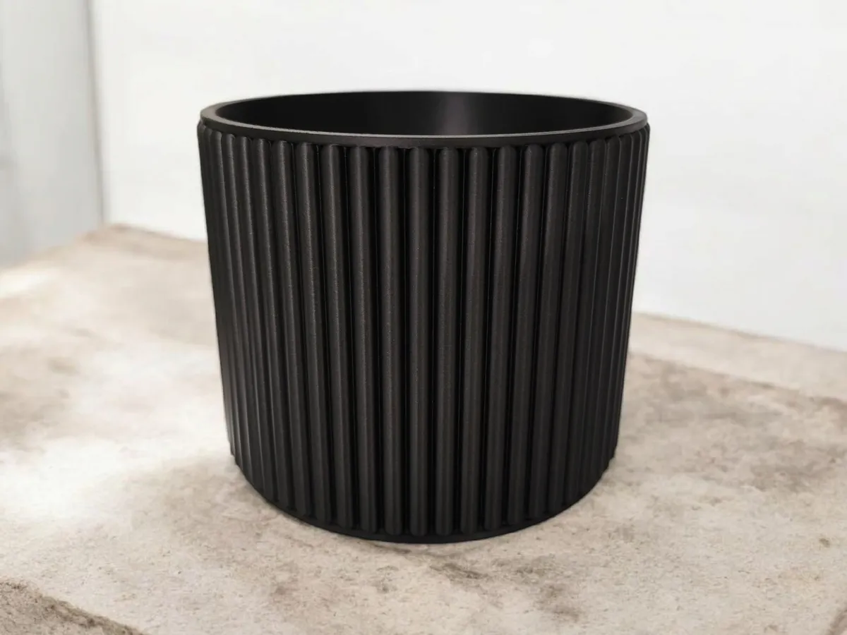 Modern Ribbed Bathroom Organizer, Make- Up Cup, photo 3 of 4 - Modern Ribbed Bathroom Organizer, Make- Up Cup Bath & Personal Care