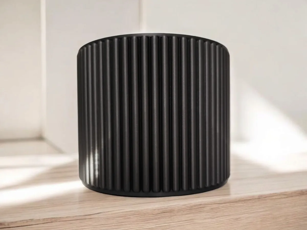 Modern Ribbed Bathroom Organizer, Make- Up Cup, photo 4 of 4 - Modern Ribbed Bathroom Organizer, Make- Up Cup Bath & Personal Care