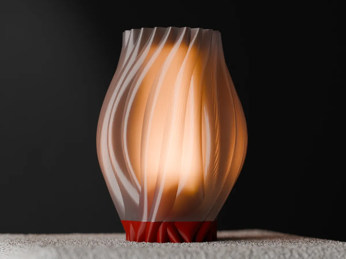 Organic Lamp With Coloured Diffuser.