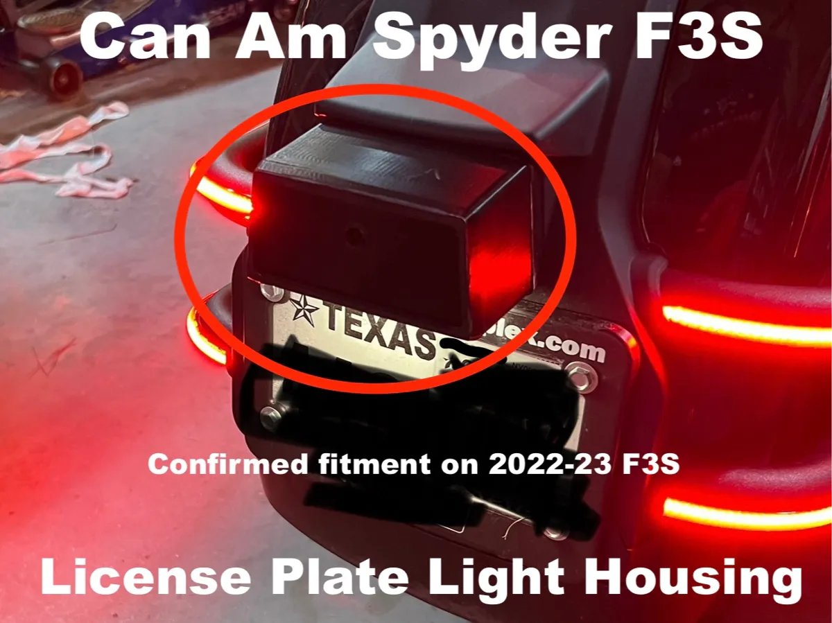 Can Am Spyder F3S License Plate Light Housing
