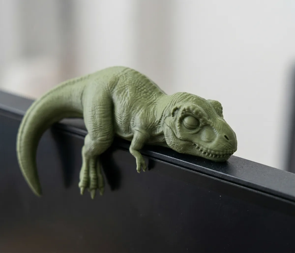 Sleeping T-Rex Monitor Sitter, photo 3 of 3 - Sleeping T-Rex Monitor Sitter Desk & Office