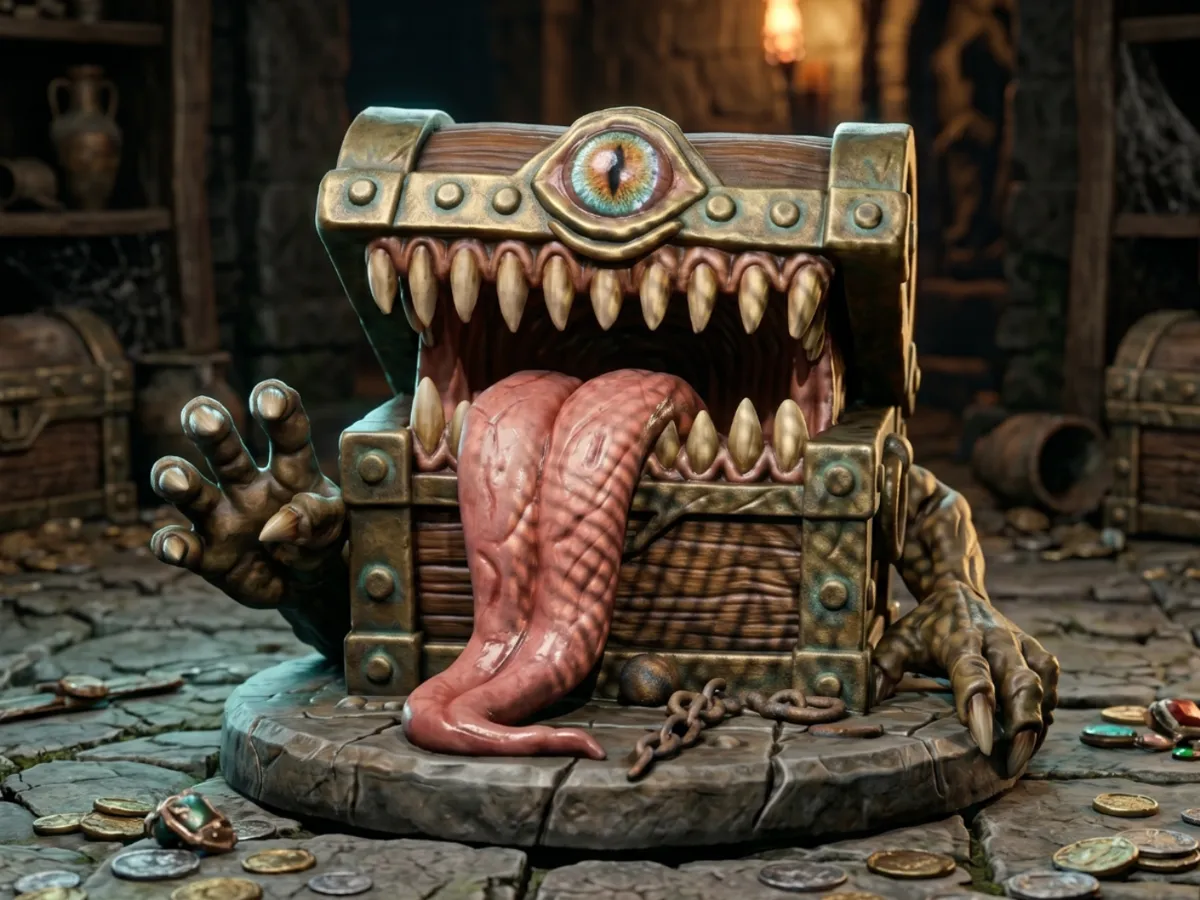 The Awakened Mimic Chest Tabletop Monster Figurine