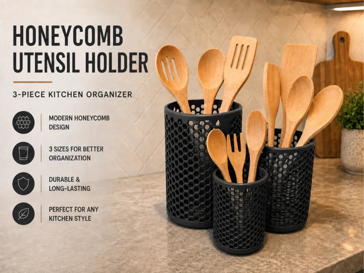 Honeycomb Utensil Holder | Kitchen Organizer