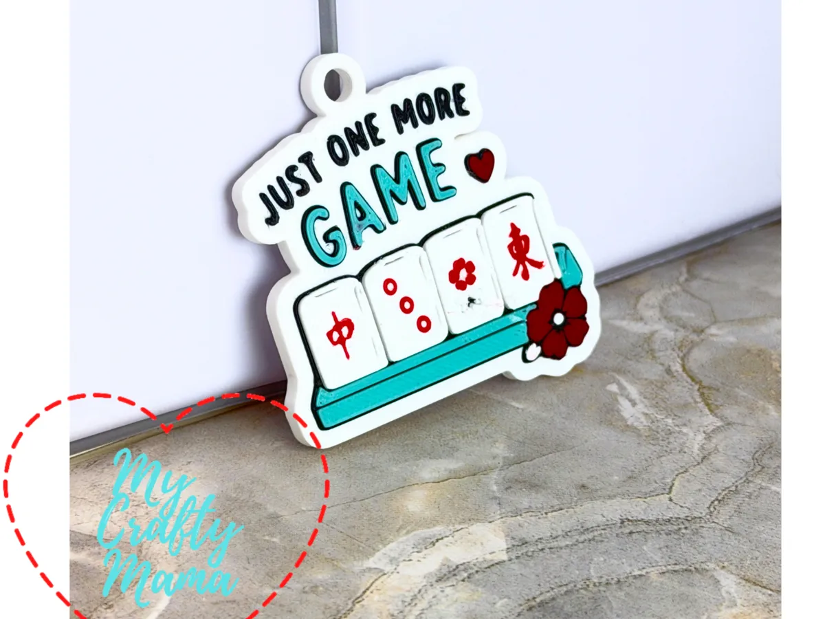 Mahjong Key Chain Just One More Game Bag Tag - Fashion Accessories, in stock in India