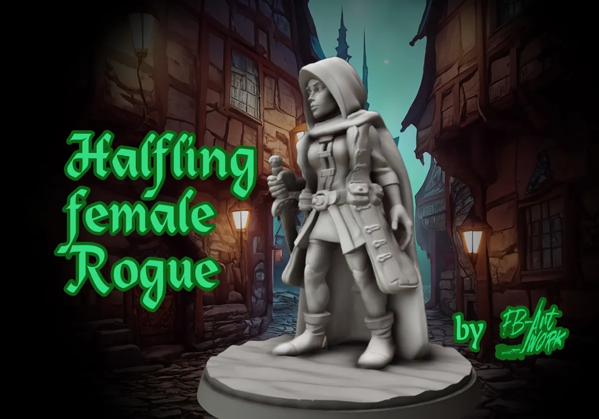 DnD Miniature Halfling Female Rogue