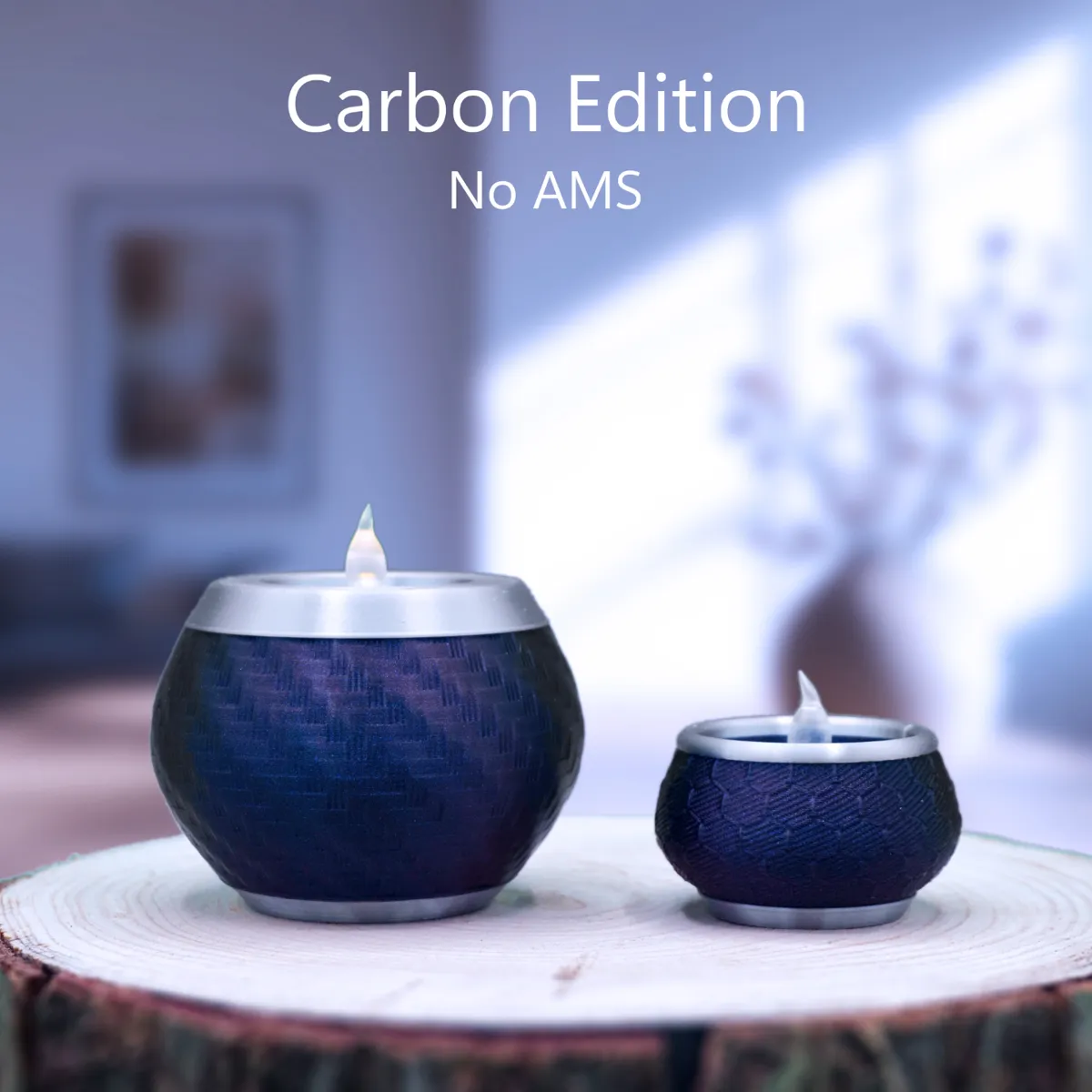Elegant Tealight Holder Set In Carbon Look, photo 2 of 4 - Elegant Tealight Holder Set In Carbon Look Home Decor Items
