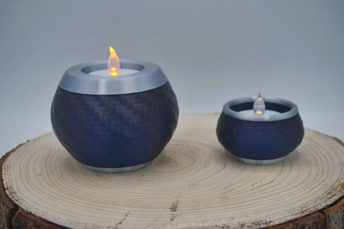 Elegant Tealight Holder Set In Carbon Look, photo 3 of 4 - Elegant Tealight Holder Set In Carbon Look Home Decor Items