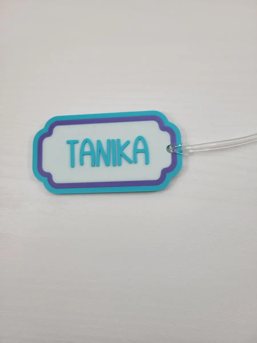 Retro Bag Tag, Customizable Text and Font Options, photo 3 of 4 - Retro Bag Tag, Customizable Text and Font Options Jewellery & Accessories