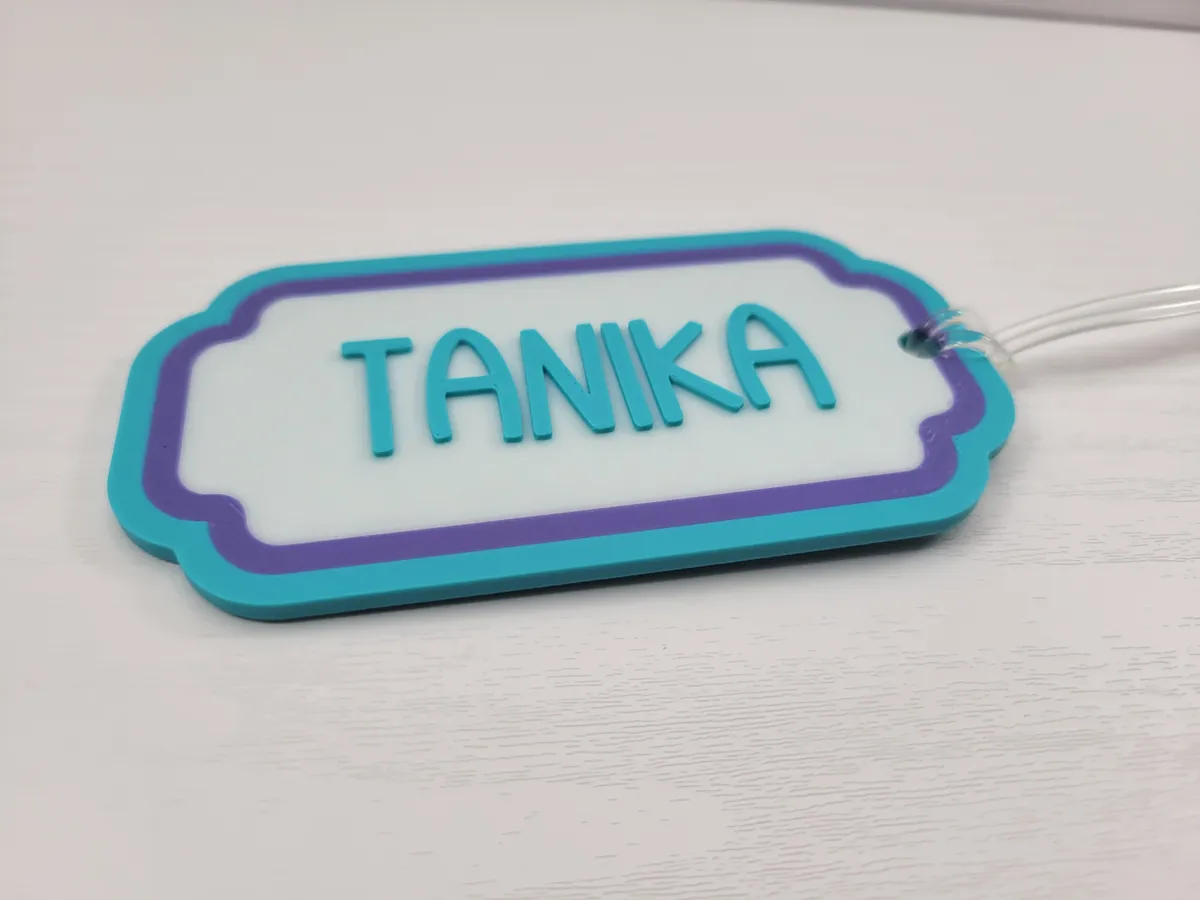 Retro Bag Tag, Customizable Text and Font Options, photo 4 of 4 - Retro Bag Tag, Customizable Text and Font Options Jewellery & Accessories