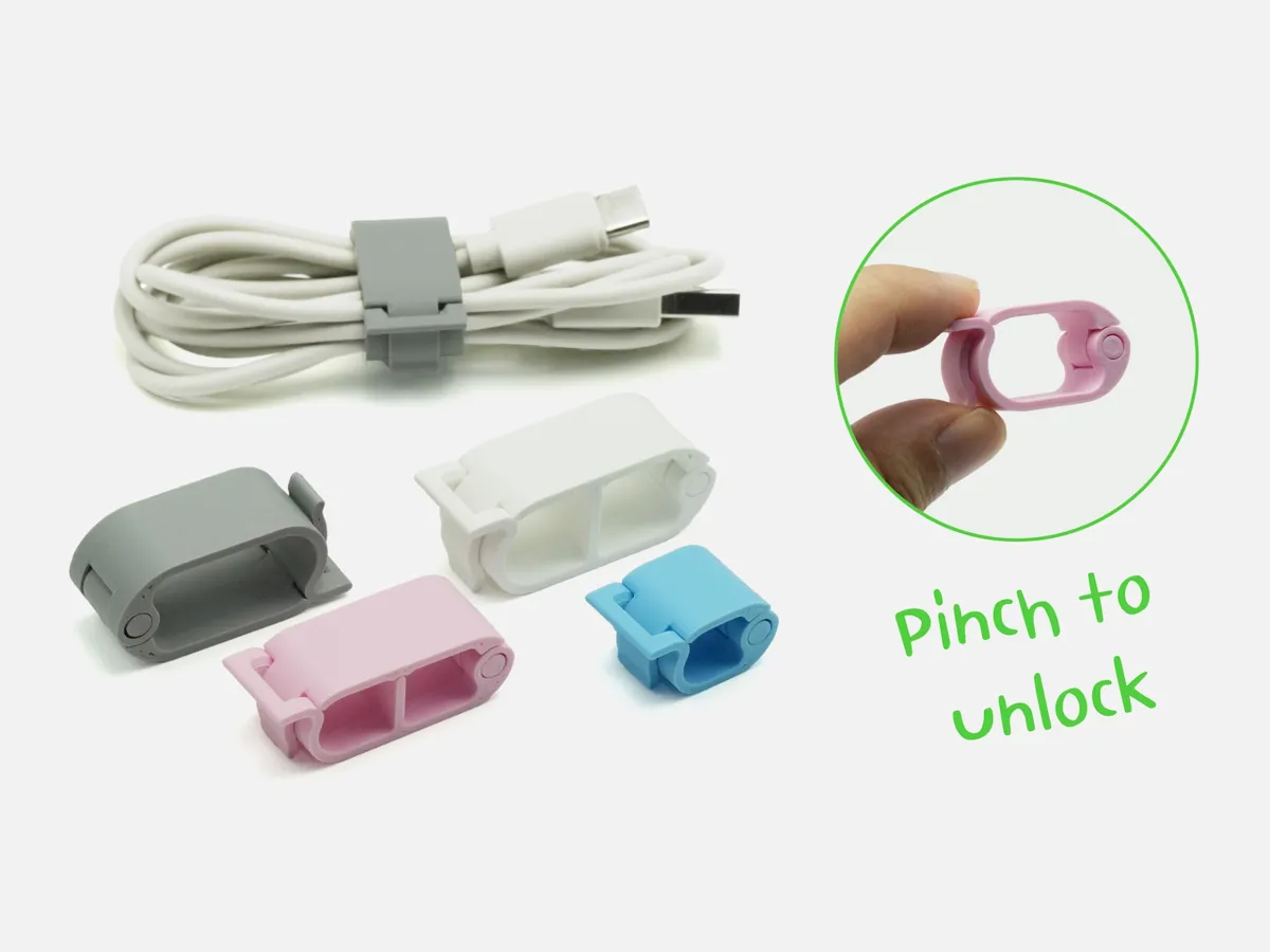 Easy-Unlock Cable Clip (Pinch to Unlock)