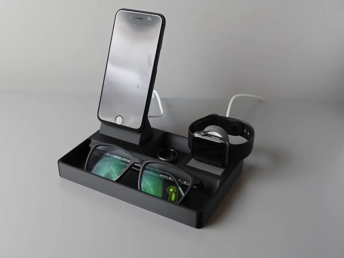 Modular Nightstand Charging Organizer Tray