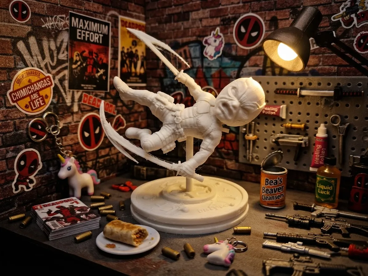 Deadpool Chibi Action Pose | Dual Katana Figure - Deadpool & Wolverine Figures, in stock