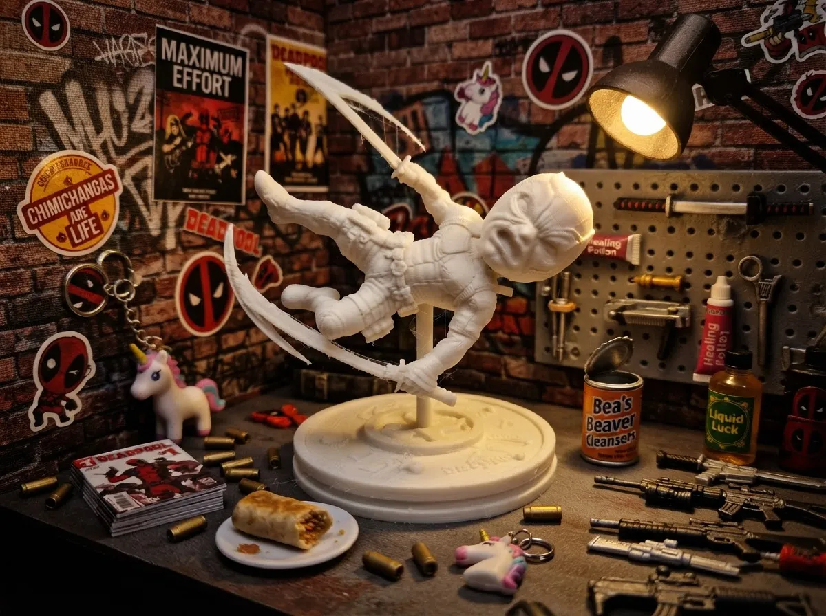 Deadpool Chibi Action Pose | Dual Katana Figure, photo 3 of 4 - Deadpool Chibi Action Pose | Dual Katana Figure Figurines & Collectibles