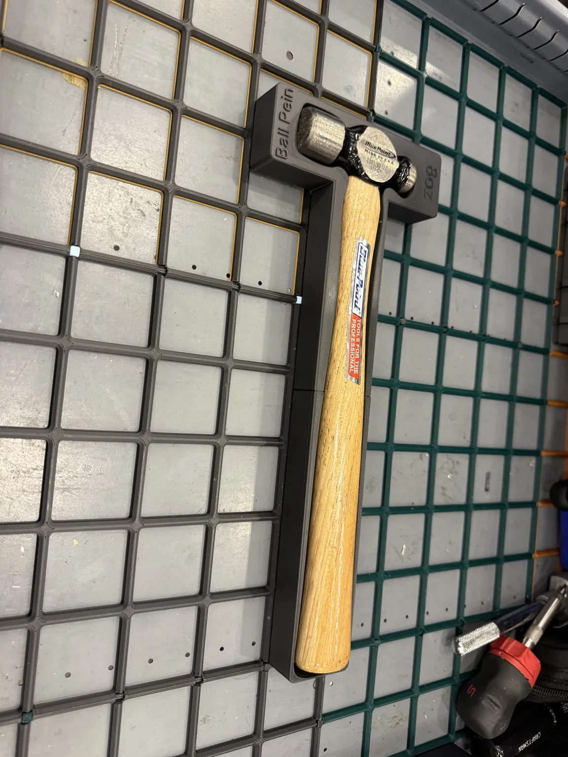 8oz Ball Pein Hammer Gridfinity Tool Holder, photo 2 of 3 - 8oz Ball Pein Hammer Gridfinity Tool Holder Tools & Workshop