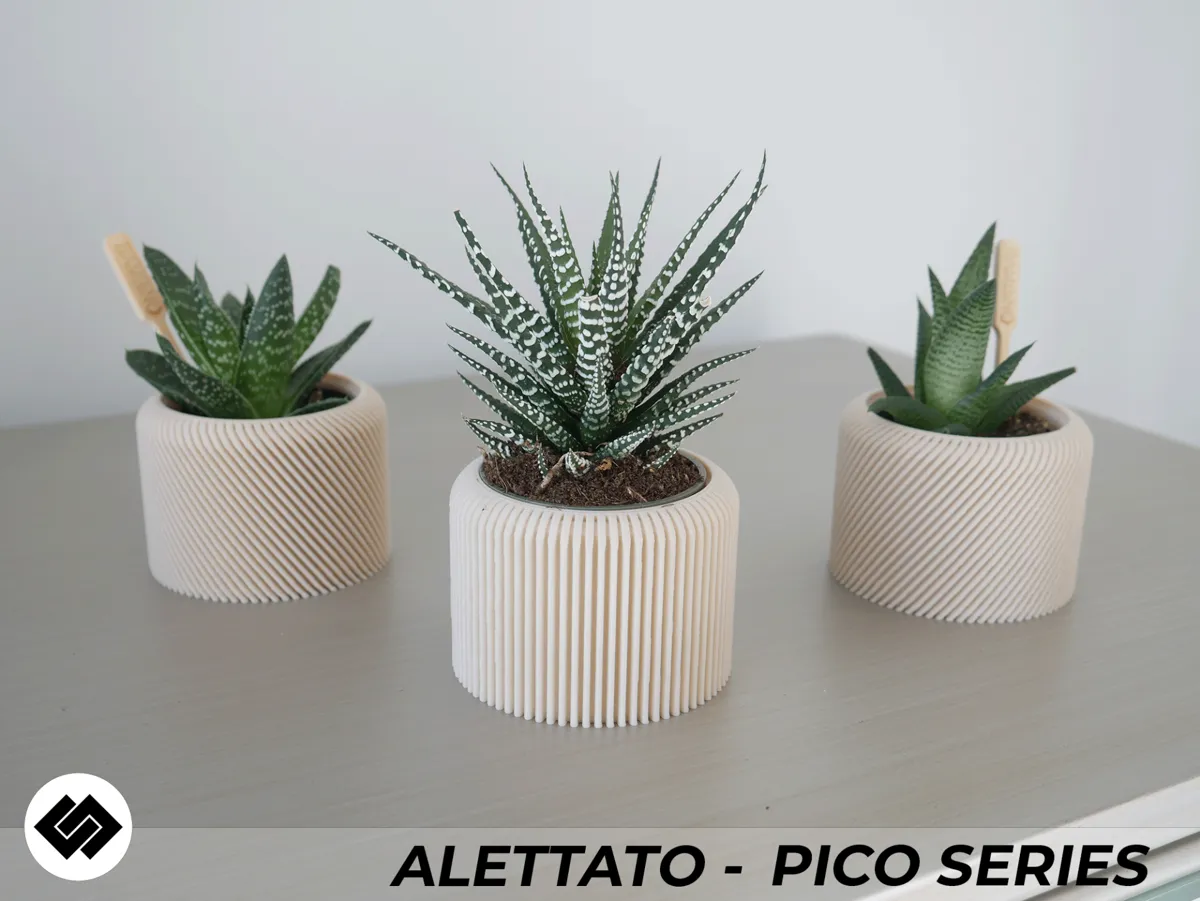 Alettato Series Triple Planter Set, photo 3 of 4 - Alettato Series Triple Planter Set Garden & Outdoor