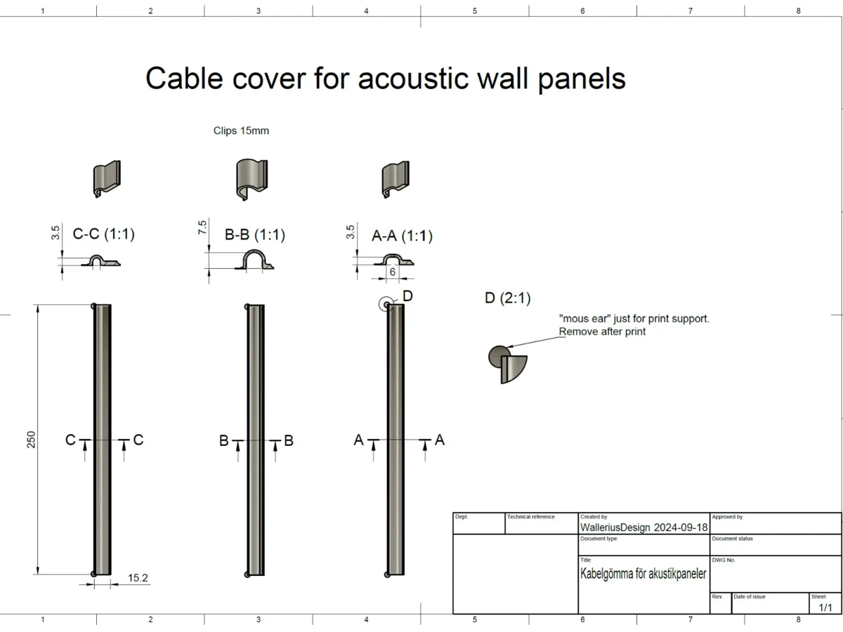Cable cover for acoustic walls - Cable Trays & Management Boxes, in stock in India