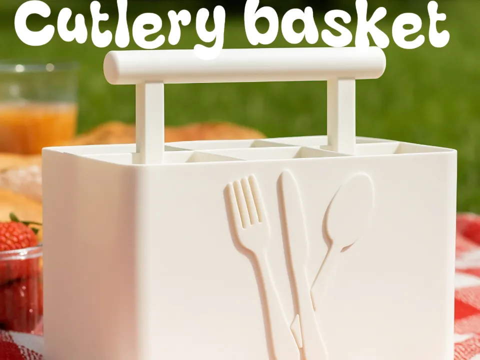 Cutlery Basket with Handle, Picnic Organizer