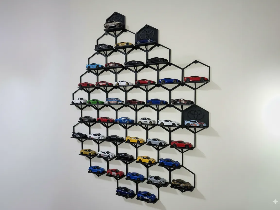 1:64 Modular Hex DieCast Car Display Wall 13 g