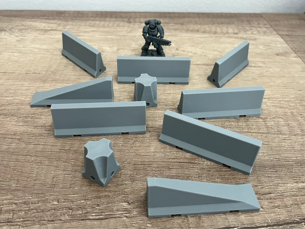 Double-sided concrete barrier / barricade terrain - Other Miniatures, in stock in India