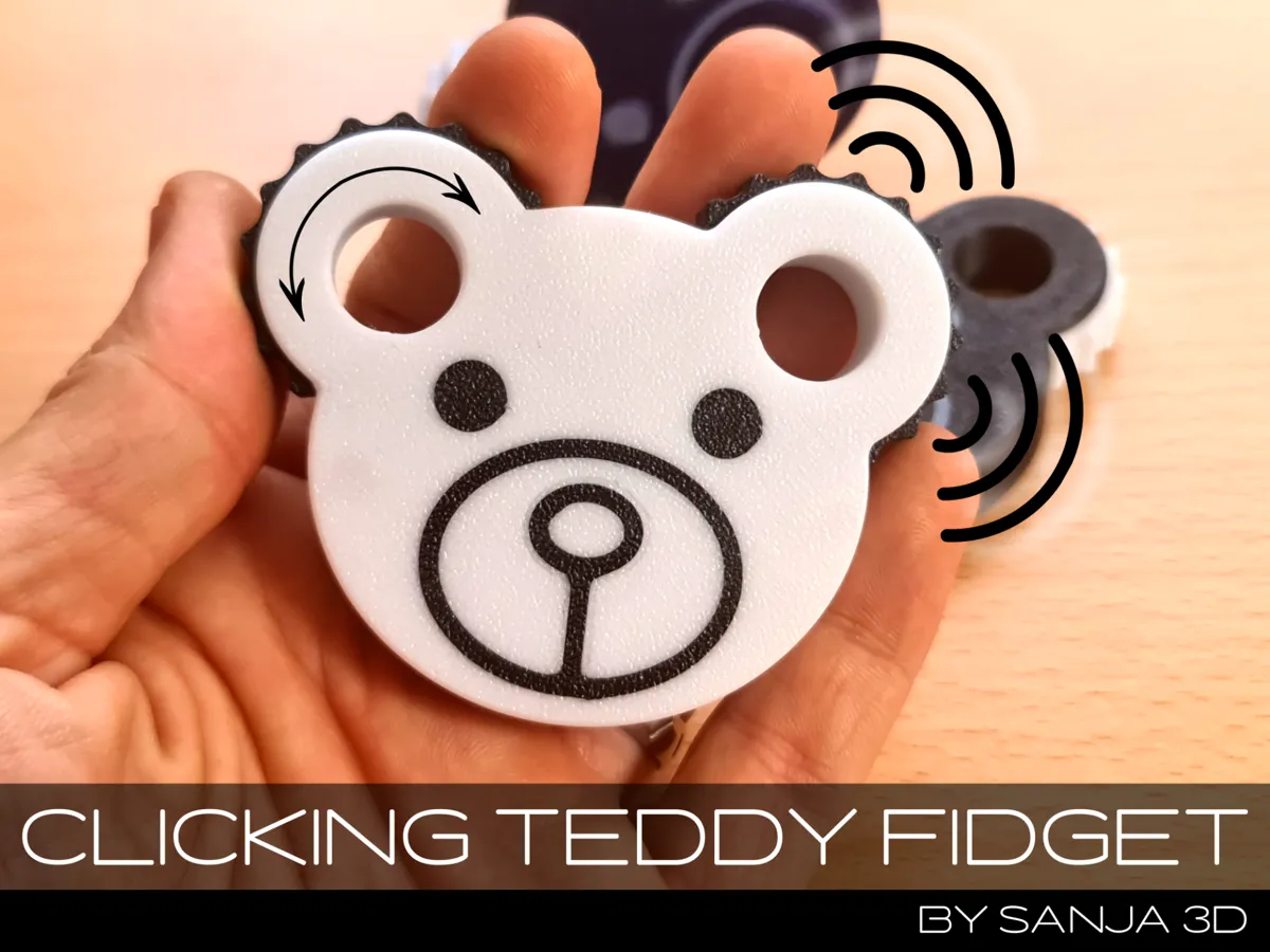 Fidget Clicker Teddy Bear, photo 2 of 2 - Fidget Clicker Teddy Bear Fidget & Sensory Toys
