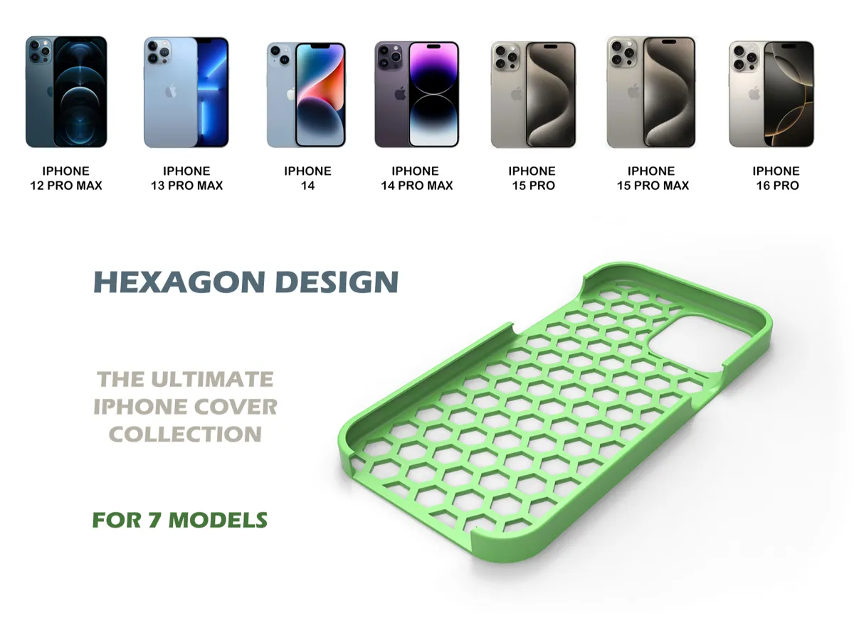Hexagon Case Collection for iPhone 12-16