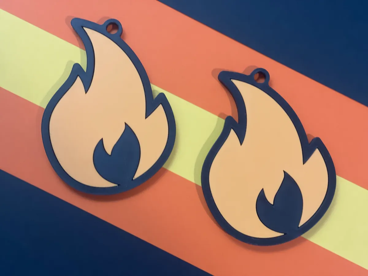 Cartoon Flame Key Tag / NFC Tag - Jewelry, in stock in India