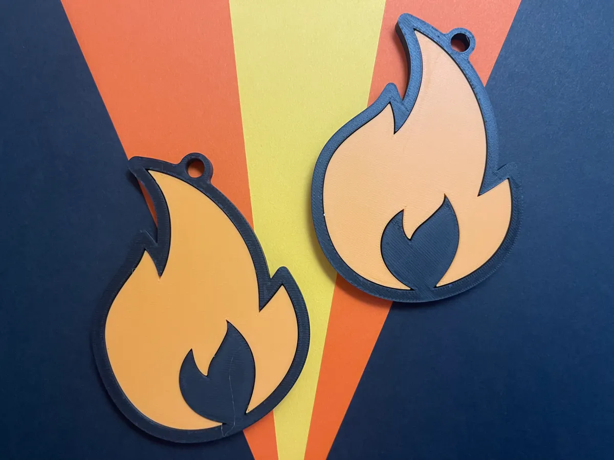 Cartoon Flame Key Tag / NFC Tag, photo 2 of 4 - Cartoon Flame Key Tag / NFC Tag Fashion