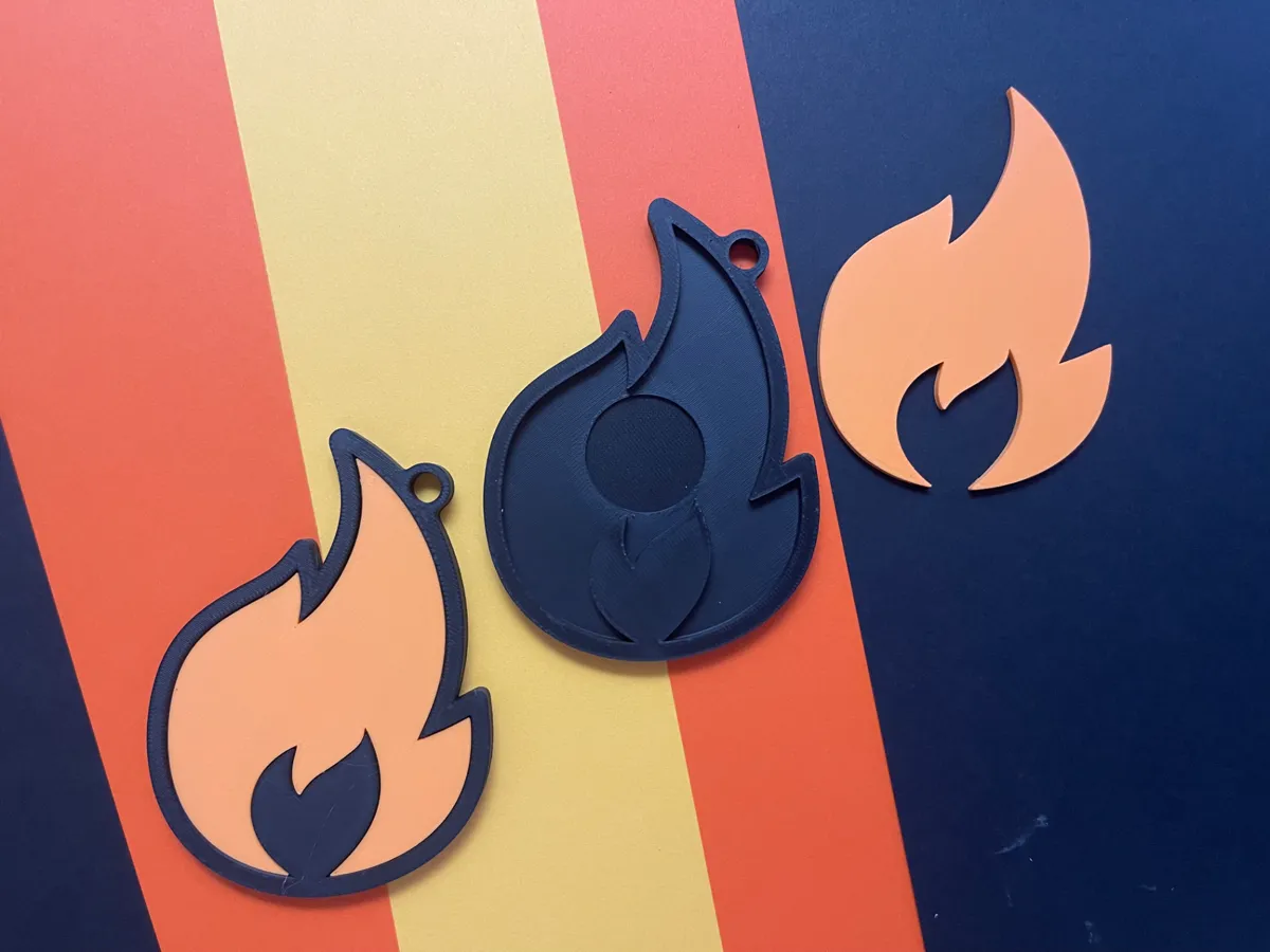 Cartoon Flame Key Tag / NFC Tag, photo 3 of 4 - Cartoon Flame Key Tag / NFC Tag Fashion