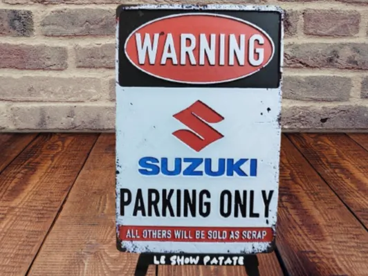 Vintage Suzuki Parking Sign