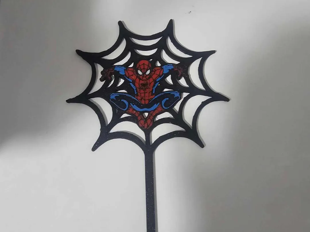 Spiderman on web cake topper