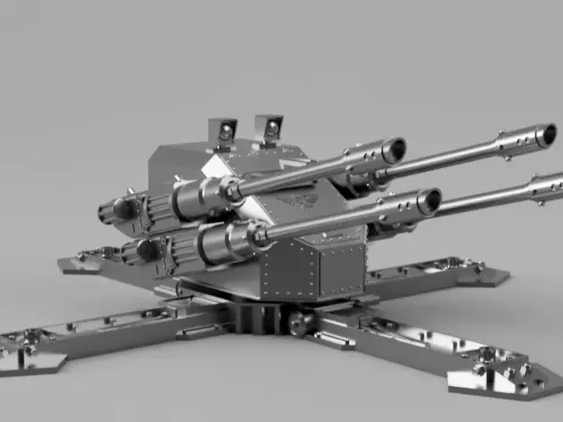 Sci-Fi Twin-Barrel Weapons Platform, 28mm Wargame