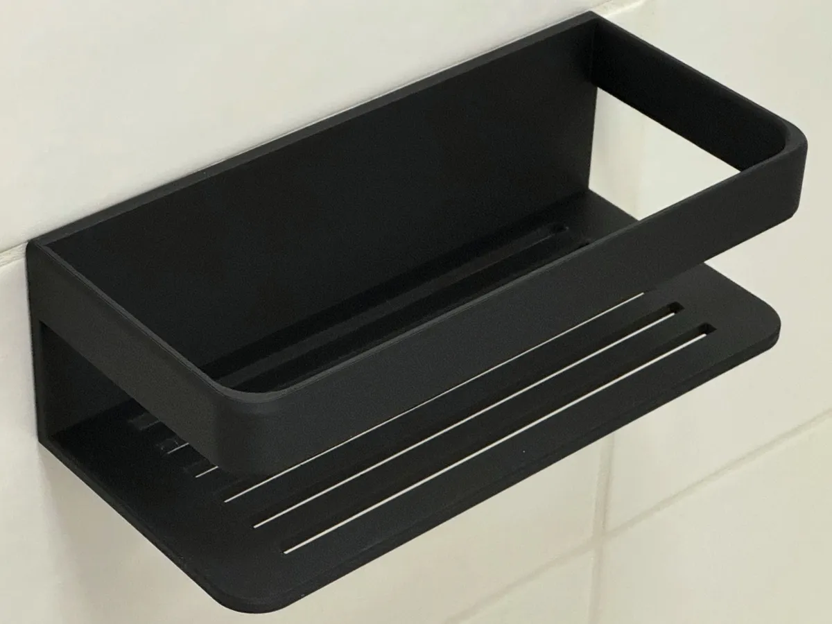 Minimalist Shower Caddy 23 cm | Adhesive or Screws, photo 3 of 4 - Minimalist Shower Caddy 23 cm | Adhesive or Screws Bath & Personal Care
