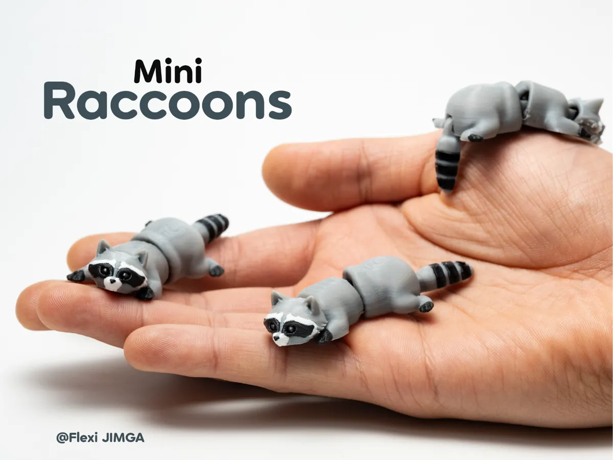Tiny Raccoon, Articulated Keychain