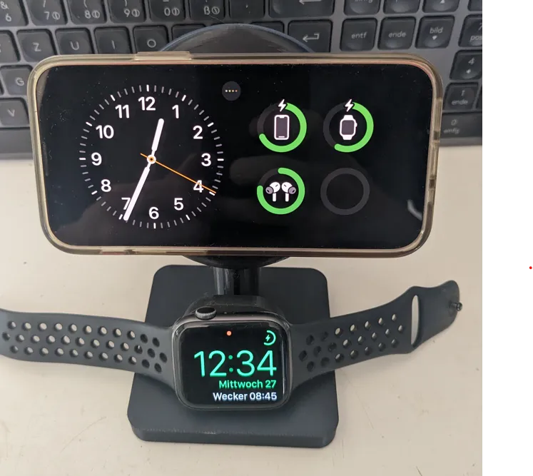 Angled MagSafe iPhone and Watch Stand