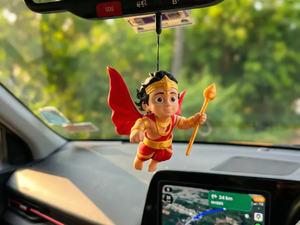 Flying Murugan Car Figurine Tamil Gods