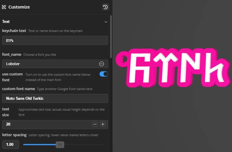 Custom Name Keychain Generator Multilingual fonts, photo 3 of 4 - Custom Name Keychain Generator Multilingual fonts Fashion