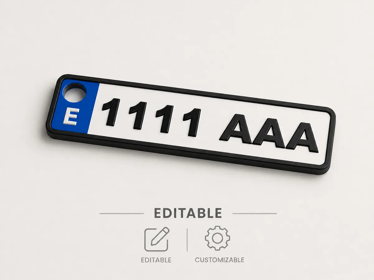 LLAVERO DE MATRICULA ESPAÑOLA - Photo Keychains, in stock in India