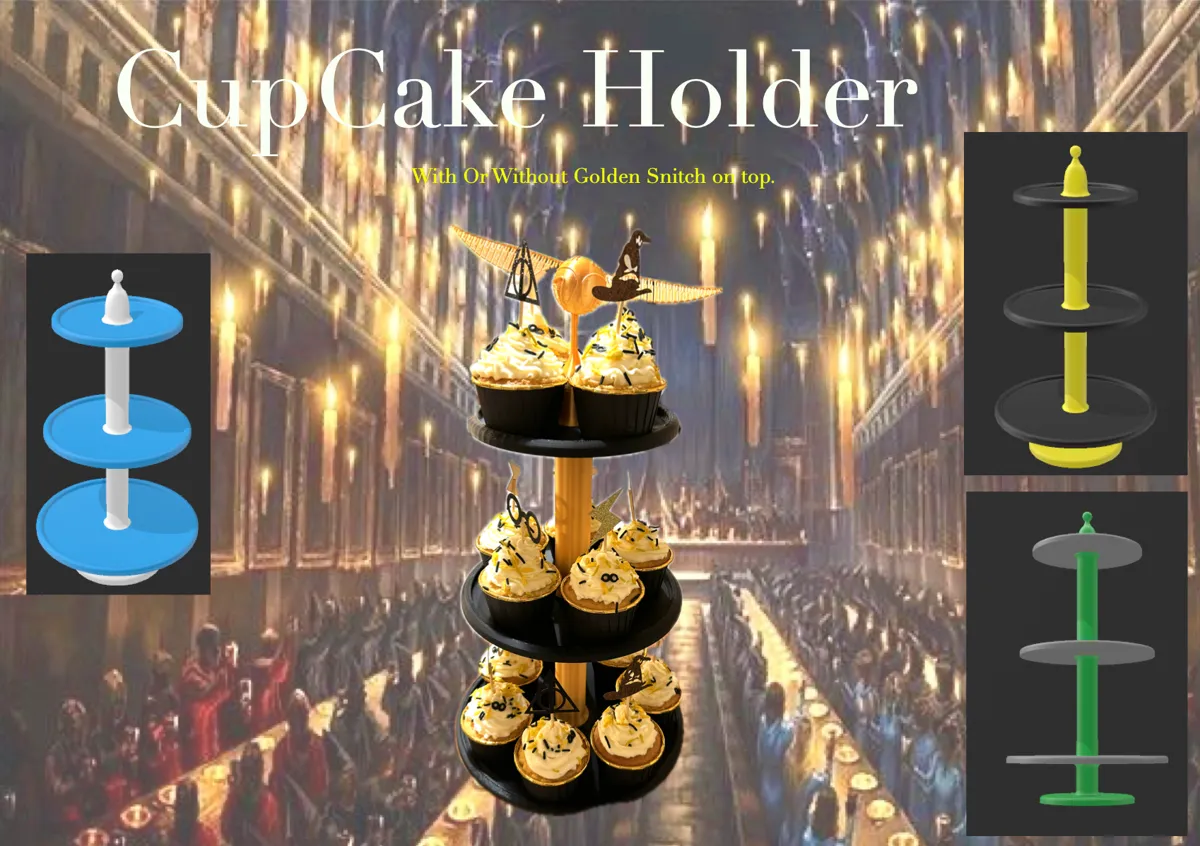 Cup-Cake Holder (With Golden Snitch option on Top)