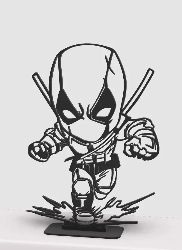 Deadpool Silhouette Line Art, photo 3 of 4 - Deadpool Silhouette Line Art Home Decor Items