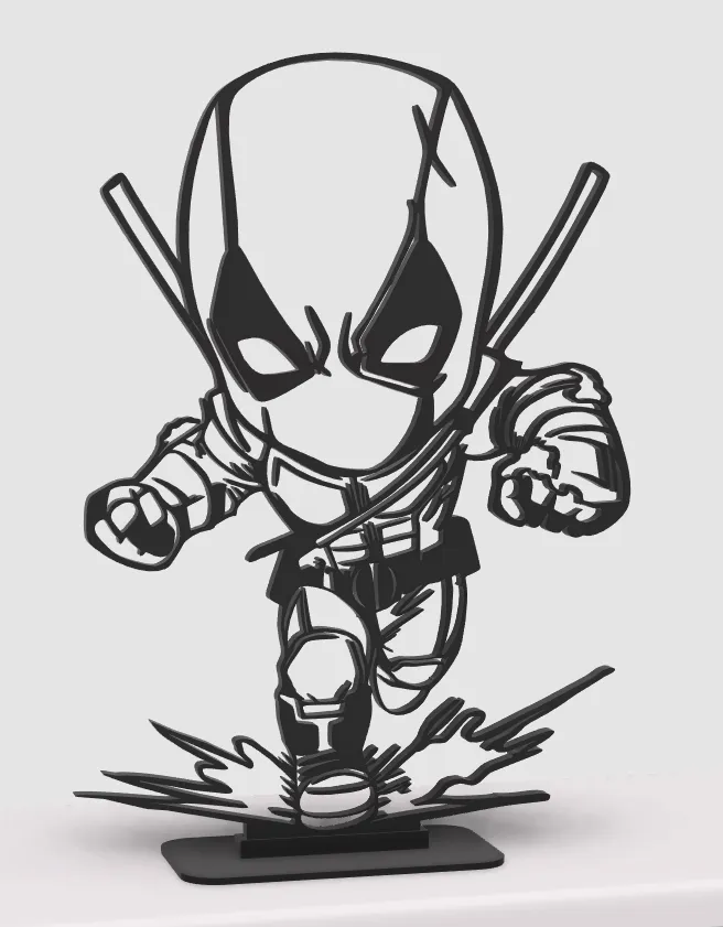Deadpool Silhouette Line Art, photo 4 of 4 - Deadpool Silhouette Line Art Home Decor Items