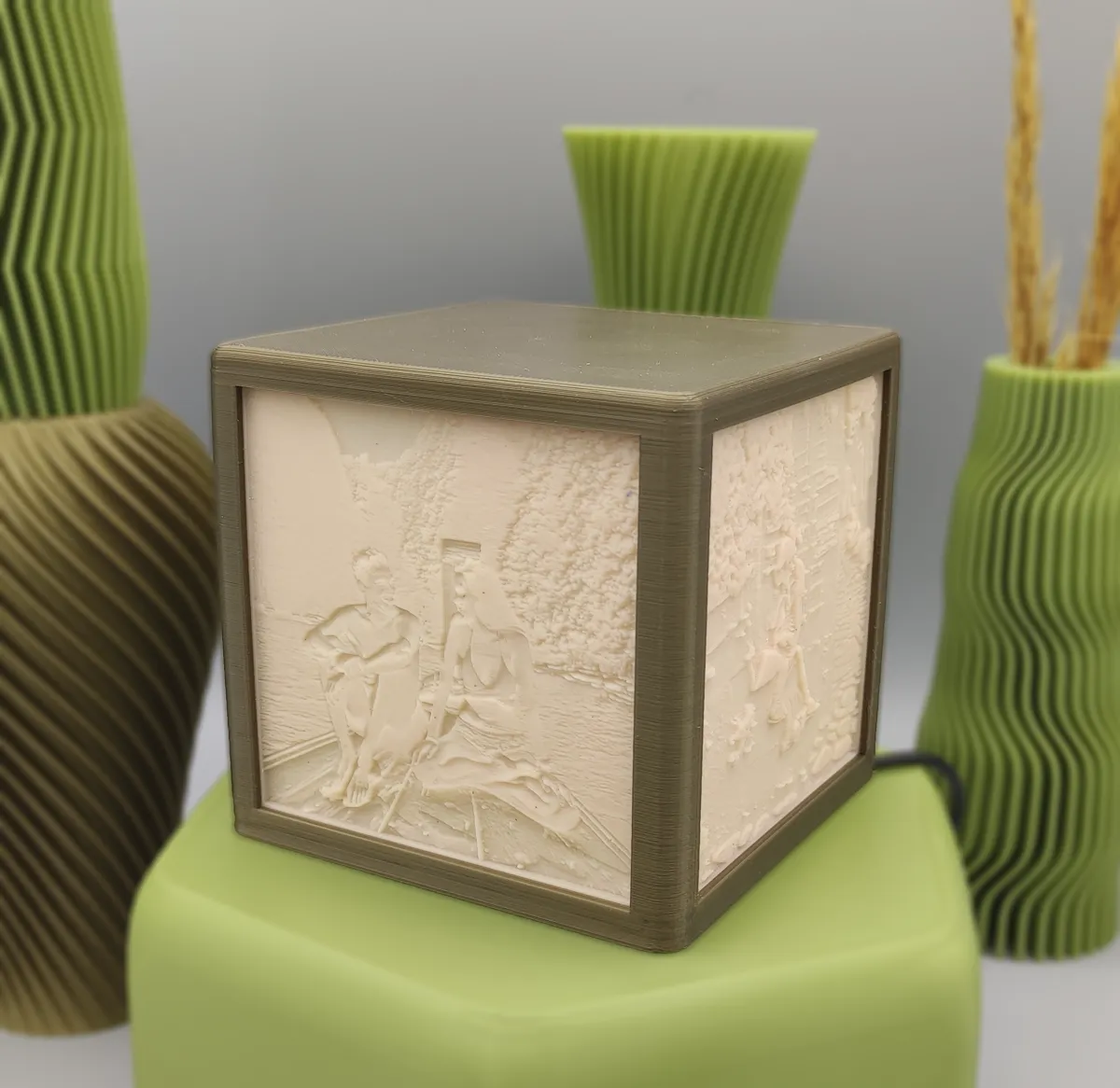 Lithophane Cube Lamp, photo 3 of 4 - Lithophane Cube Lamp Home Decor Items