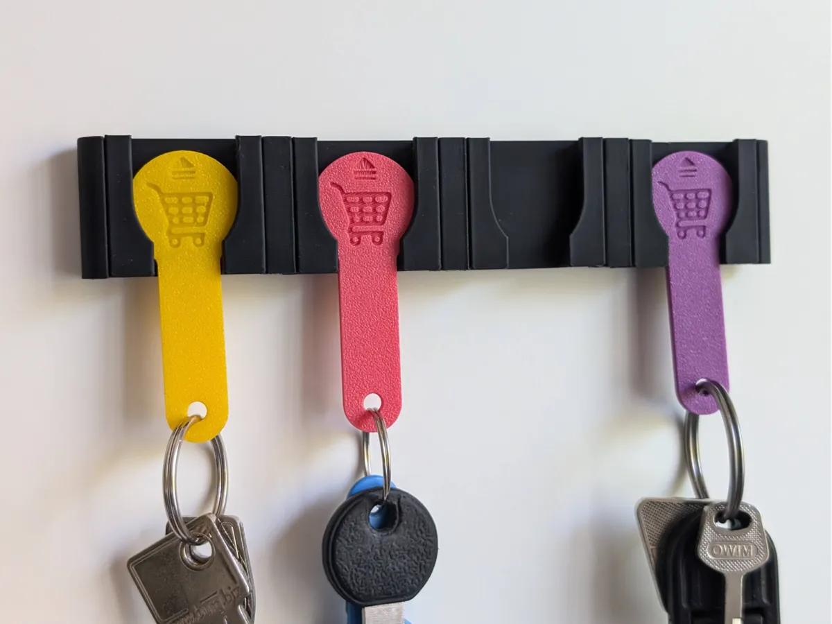 Shopping Cart Token/Coin Keychain Hanger System - Clothes Hangers & Hanger Hooks, in stock