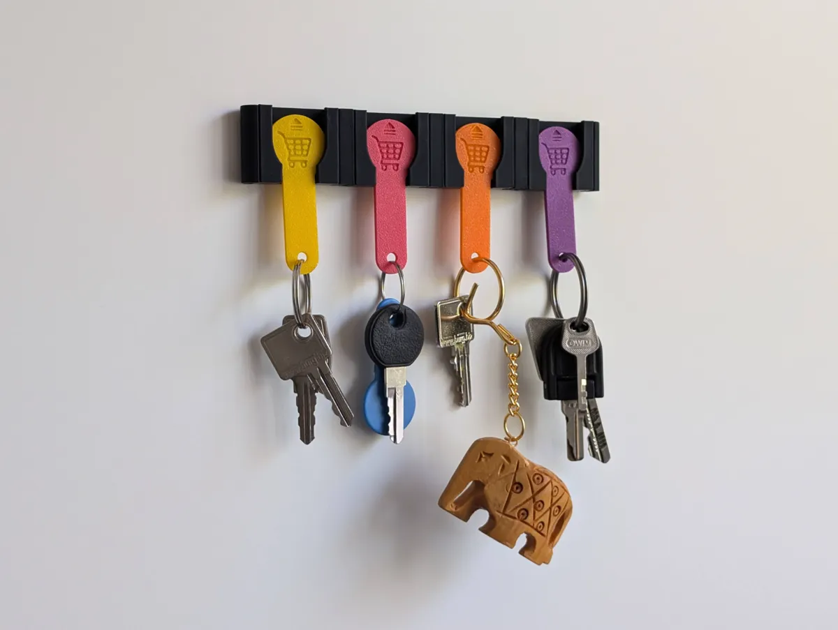 Shopping Cart Token/Coin Keychain Hanger System, photo 2 of 4 - Shopping Cart Token/Coin Keychain Hanger System Storage & Organisation