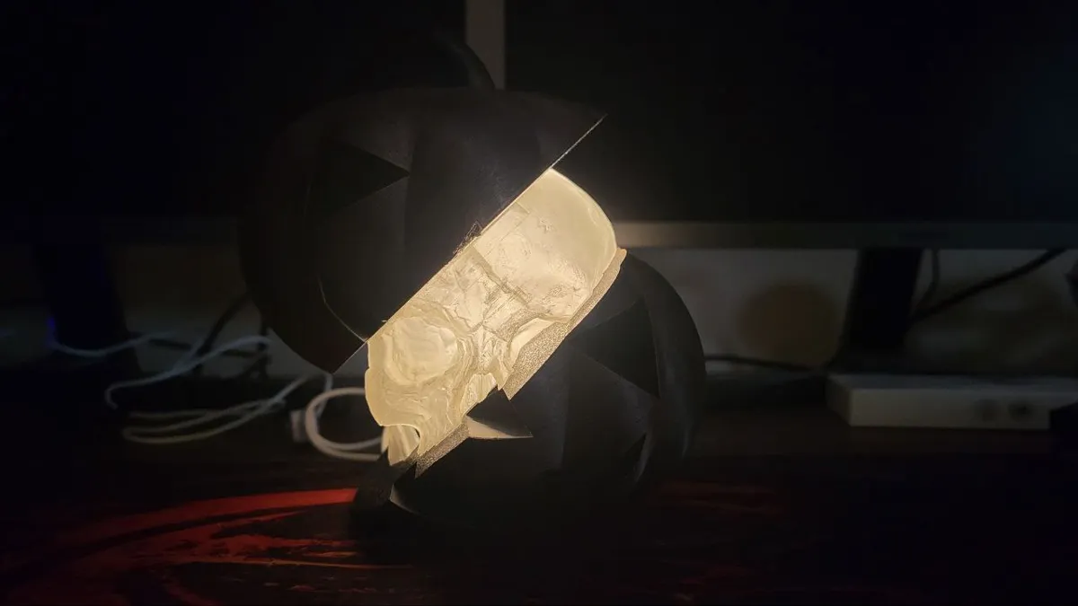 PUMPKIN SKULL LAMP HALLOWEEN, photo 2 of 4 - PUMPKIN SKULL LAMP HALLOWEEN Lamps & Lighting