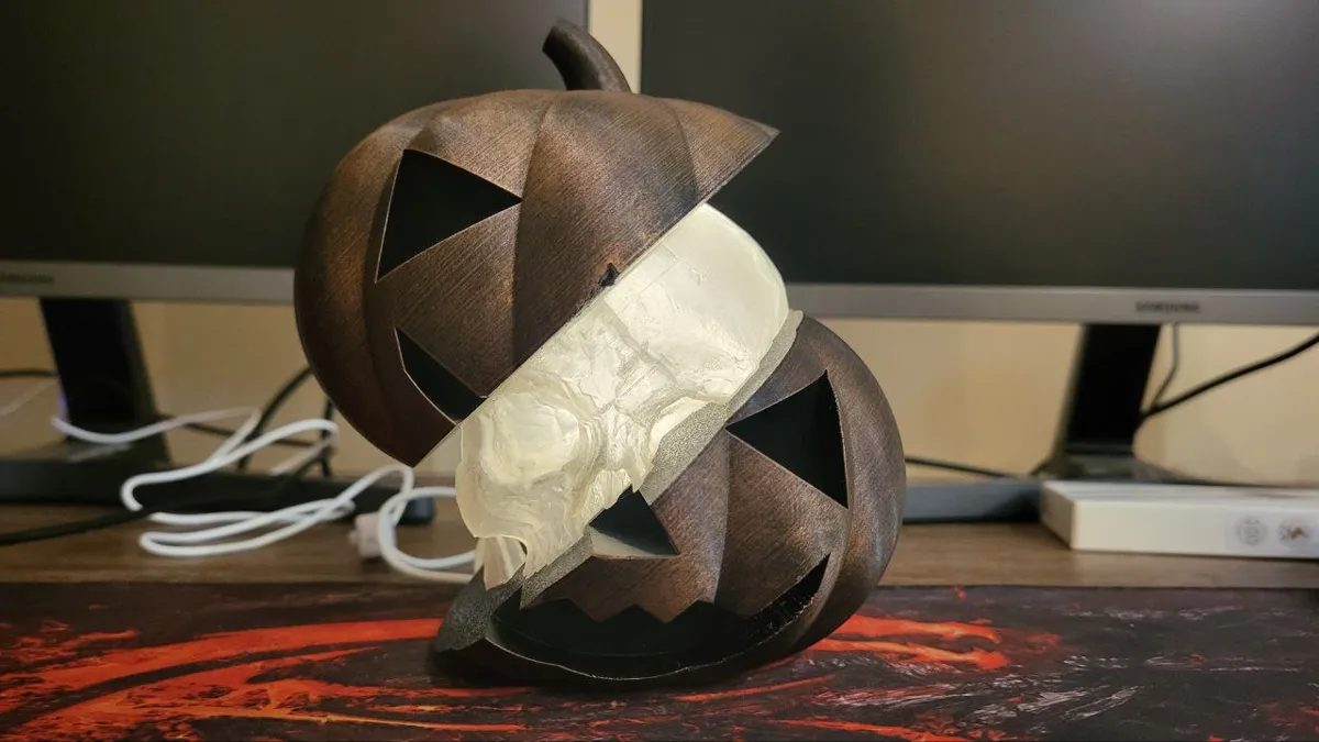 PUMPKIN SKULL LAMP HALLOWEEN, photo 4 of 4 - PUMPKIN SKULL LAMP HALLOWEEN Lamps & Lighting